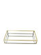 Glass Tray Mirror 20x10x3cm Metal Frame Gold