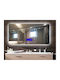 Mysmartmirror70χ110 Φωτιζομενος Καθρέπτης Πανελ Αφης Bluetooth Συνδέεται Κινητό Fm Radio-ώρα-θερμοκρασία-ημερομηνια