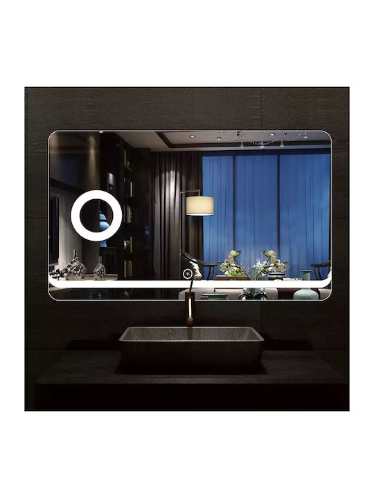 Mysmartmirror 70x100 Φωτιζομενος Καθρέπτης Αφης On Off & Dimmer Καθρέπτη Make Up Φωτιζομενο