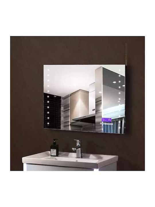 Mysmartmirror 70x90 Осветено Огледало Touch Bluetooth Радио Час Температура Дата On Off