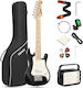 Donner Dsj-100bk Set Elektrische Gitarre Mini 3/4 Schwarze