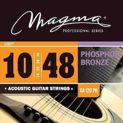 Magma Ga 120 B85 Saiten Akustische Gitarre Light 10/48 Bronze