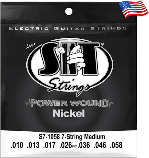 Sit Power Wound S71058 7 String 010 Σετ Χορδές Ηλεκτρικής Made In Usa