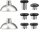 PS4 Joystick 8 Pieces Set Gamepad Metal Buttons Joystick Cap Magnetic Base D-Pad Button Accessories Set