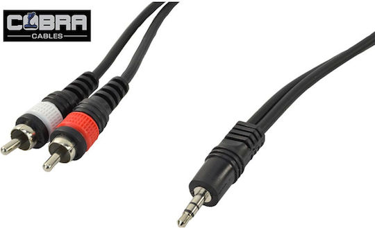 Cobra 2x RCA-Stecker Zu Mini Klinkenkabel 3,5mm Stecker 1,5m 2x RCA Αρσενικό Αρσενικό Mini Jack 3,5mm 1,5 Meter Cl140-015