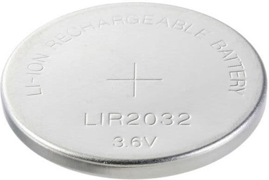Lir2032 Επαναφορτιζόμενη Μπαταρία Λιθίου Cr2032 3.6v 40mah