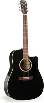 Art Lutherie Акустична Китара Cs14385 Кедър Cw Черна