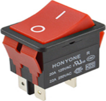 Διακόπτης Rocker Αδιάβροχος 4p Χ Λ On-off 22a/250v Ip65 Μαύρο Lr210 Hno