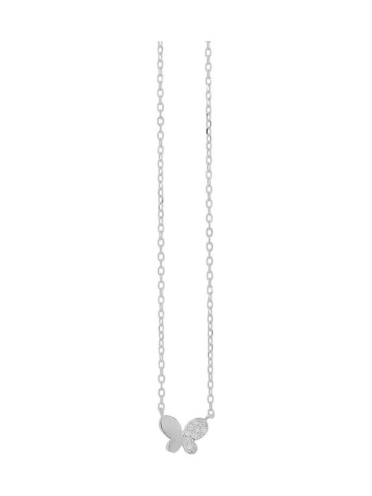 Prince Silvero Charm mit Design Schmetterling aus Silber mit Zirkon