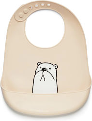 Kidnort Αδιάβροχη Σαλιάρα Σιλικόνης με Τσέπη Beige για 3 m+ Kidnort Αδιάβροχη Σαλιάρα Σιλικόνης με Τσέπη Beige για 3 m+