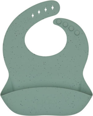 Kikka Boo Waterproof Bib Silicone with Button & Pocket Sage for 6 m+