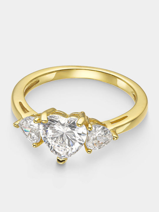 Vogue Damen Ring mit Zirkonia aus Silber Vergoldet