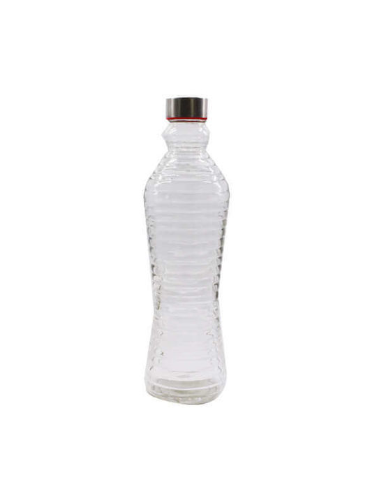 Flasche Wasser Glas mit Schraubverschluss Silber