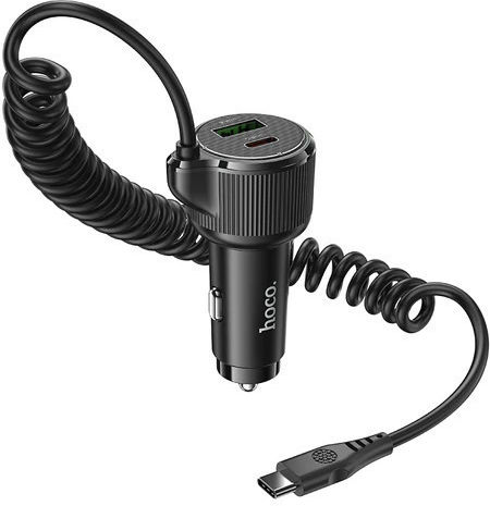 Hoco Încărcător Auto 50W cu Porturi: 1xUSB 2xType-C împreună cu Cablu Type-C Negru Culoare