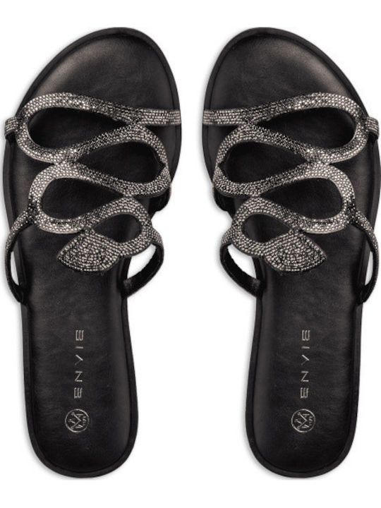 Women's Flat Sandals in Black Color