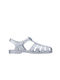 Biarritz Met Women's Flat Sandals in Silver Color