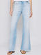 Damen Stoff Hose Hellblau