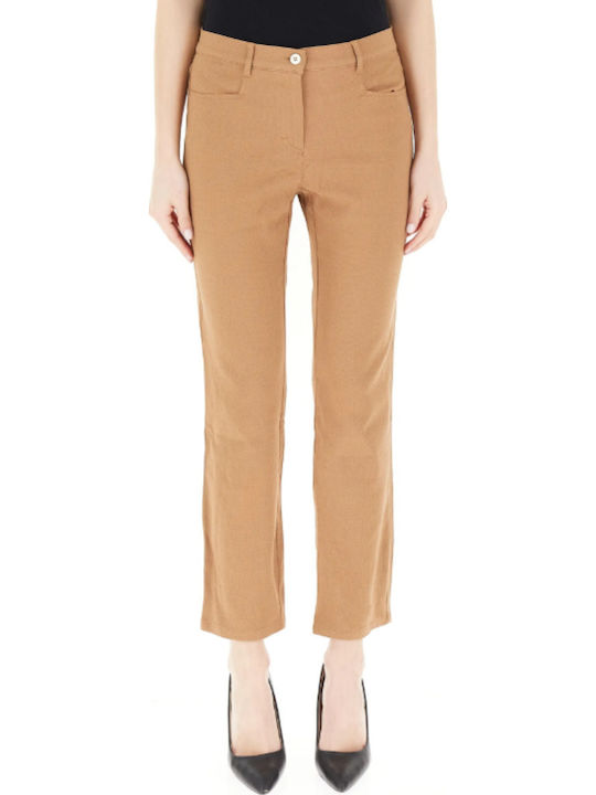 Women's Fabric Trousers Light Brown