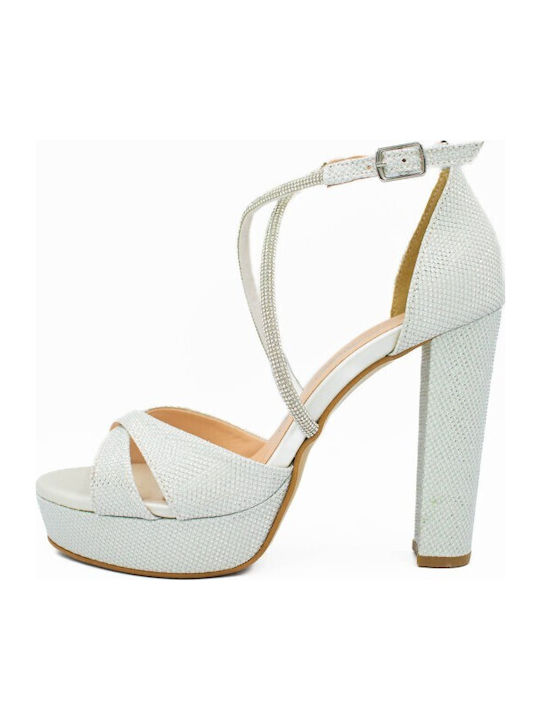 Zelios Leather Sandals White