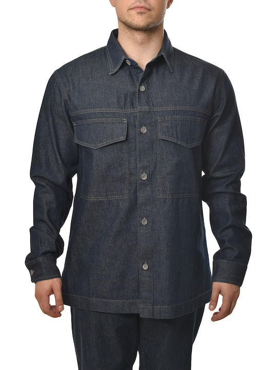 Vittorio Artist Μακρυμάνικo Overshirt Navy Μπλε