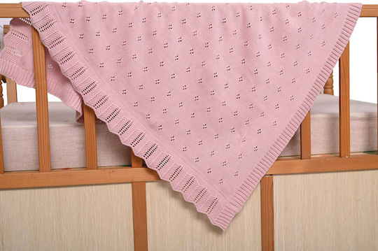 Liolios Home Blanket Nursery Swaddling Blankets Cotton Pink with Animal 80x100cm