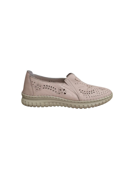 Aerostep Leather Women's Moccasins in Beige Color