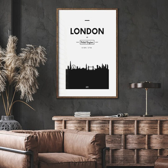 Poster London Sehenswürdigkeiten Poster Weiße Korpus Hölzernes Kiefer 15x20cm