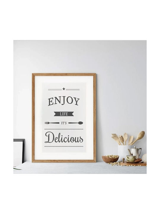 Αφίσες Poster Η Животът Е Вкусен Поставка Рамка от Дърво Свещен 70x100cm