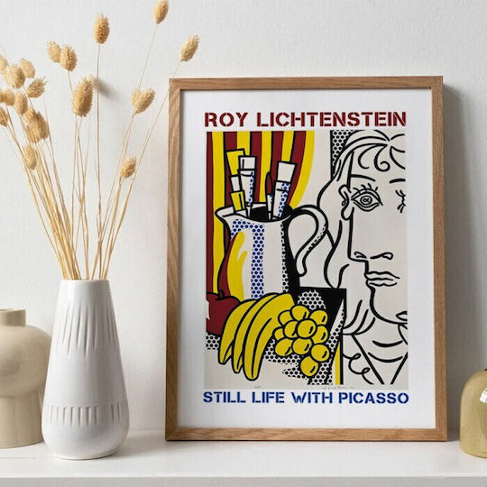 Poster Still Life Picasso Poster White Pine Wood Frame 40x50cm