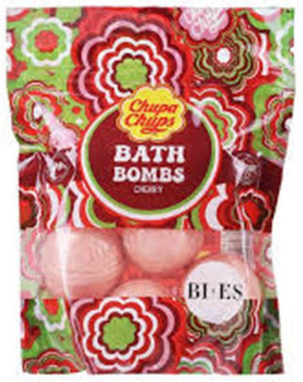Bombă De Baie Baloane De Spumă Chupa Chups Cireșe Set 6 Buc *55 G