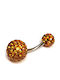 Amalfi Accessories Bauchnabel Piercing aus Stahl Orange