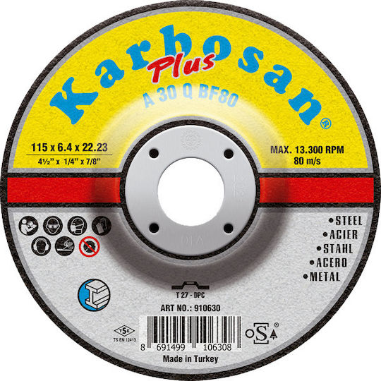 Karbosan Grinding Disc 125x6.4 A30q 1 Piece