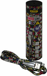 Καλώδιο Micro-usb Dataline Λουλούδια 1μ
