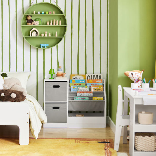 Bibliotecă pardoseală Lemn Alb 80x61x30cm