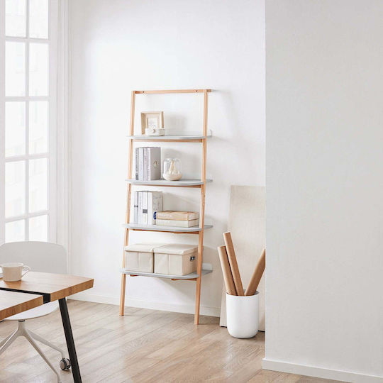 Kids Wooden Bookcase Gray 65x38cm