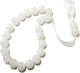 Glass Worry Beads with Tassel with 21 Beads White 1cm