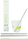 A Slice Green Set 2 Paie De Băut Inox Cu Periuță