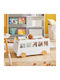 Kids Wooden Bookcase White 69x33.5x41cm