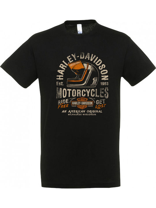 Ανδρικό Μπλουζάκι Stedman Μαύρο Σχέδιο Harley Davidson Dp3761