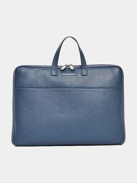 Mandarina Duck Leather Men's Briefcase Blue P10MWC03-621