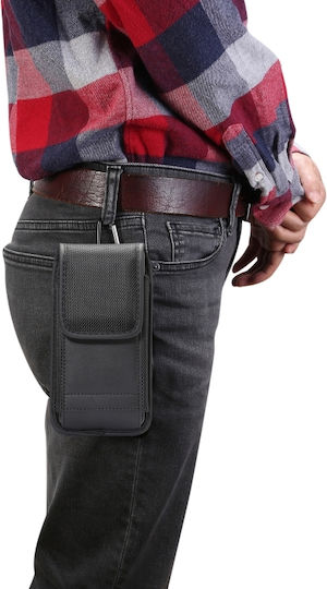 Multifunctional Waist Bag Nylon Oxford Fabric Vertical Card Slot Smartphone 6.3 Inches Or Smaller Black