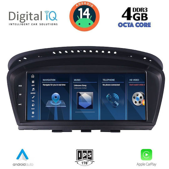 Digital IQ Ηχοσύστημα Αυτοκινήτου για BMW E60 2003-2008 (Bluetooth/USB/WiFi/GPS/Apple-Carplay/Android-Auto) με Οθόνη Αφής 8.8"
