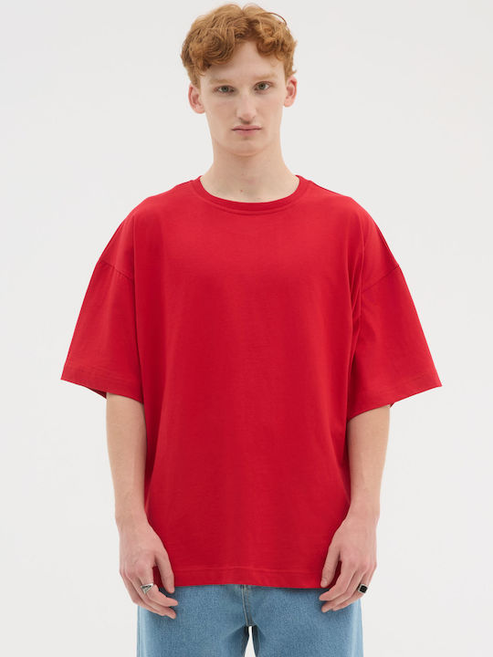 Short Sleeve Red Blouse