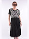 Sommer Midi Damenkleid Schwarz