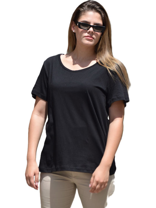 Plus Size Γυναικεία Αθλητική Μπλούζα Μαύρη