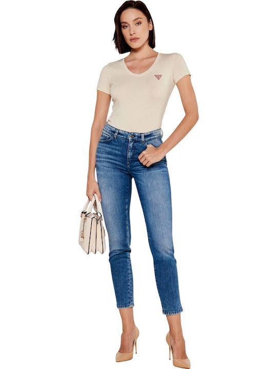 Guess Γυναικείο T-shirt Μπεζ