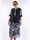 Sommer Midi Damenkleid Blau