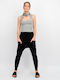 Damen Stoff Hose mit Gummizug Black