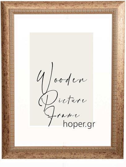 Wall Photo Frame Wooden with Gold Frame