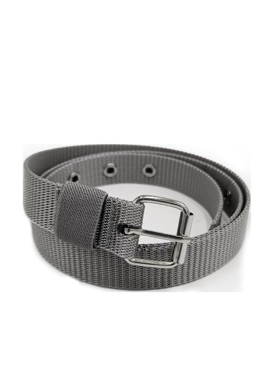 Roza Wide Men's Belt Fabric Webbing Belt Gray